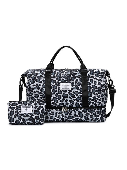 Large Capacity Multifunctional Travel Bag Set, Letter Pattern Zipper Travel Bag with Shoe Compartment, Casual Sports Fitness Bag for Women & Men, Weekender Travel Set, Travel Essentials, Daily Travel Bag, Traveling Bag